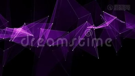 抽象紫极网连接云动画背景新质量动态技术运动彩色视频视频