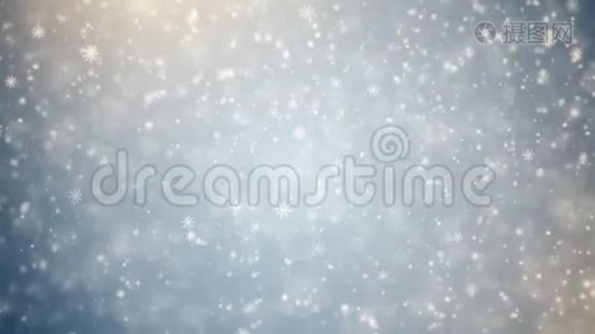 飘落的雪花，雪的背景.视频