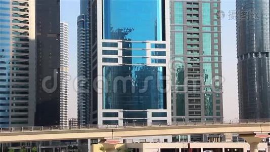 迪拜市中心。 阿拉伯联合酋长国视频
