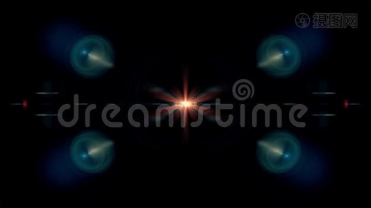 对称爆炸闪光灯光学镜头耀斑过渡闪亮动画无缝环路艺术背景视频