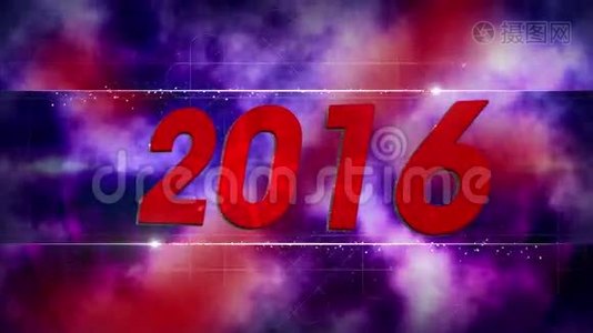 4K图形烟花爆炸至2016年.视频