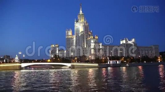 俄罗斯莫斯科Kotelnicheskaya银行大楼视频