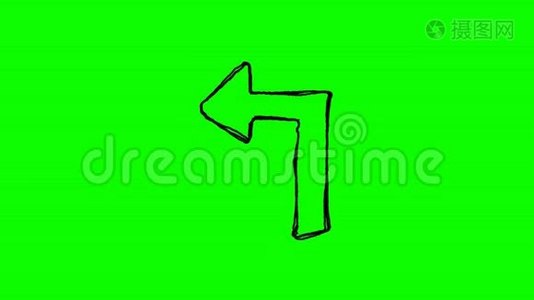 绿色彩色手绘箭头安装胶片视频剪辑视频