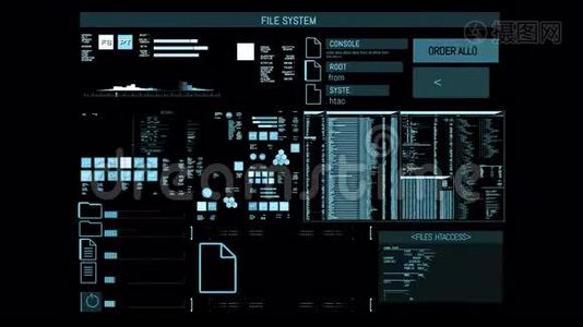 未来派数字接口屏幕.视频