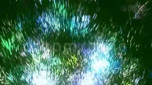 抽象的绿色辉光粒子.视频
