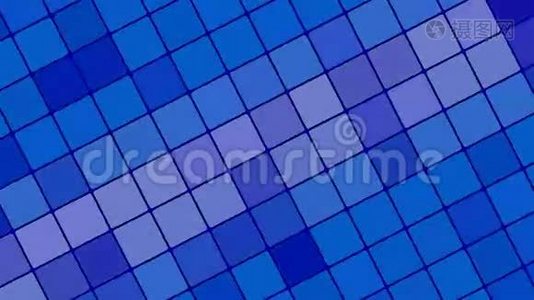 蓝色抽象背景，方块，循环视频