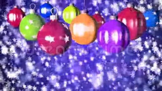 圣诞循环背景与漂亮的球视频