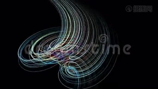 粒子条纹物体慢运动的奇妙动画，4096x2304环4K视频