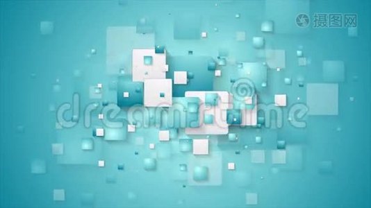 抽象蓝科技几何方块视频动画视频