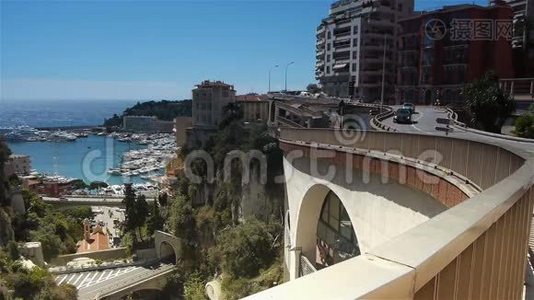摩纳哥的城市景观，法国科特·达祖尔视频