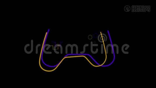 黄色和紫色电子游戏标志动画视频