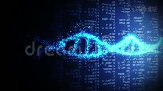 DNA分子螺旋作为遗传密码的符号. 药和技术理念.. 科学生物技术。 循环动画。视频