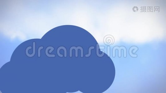 蓝云移动，蓝底网络图标视频