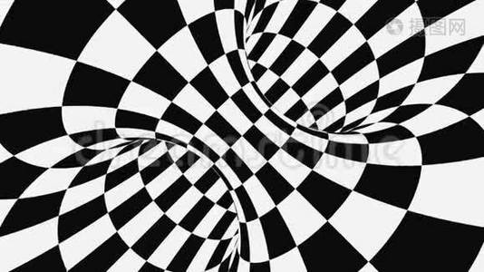 黑白幻视错觉.. 抽象催眠背景..视频
