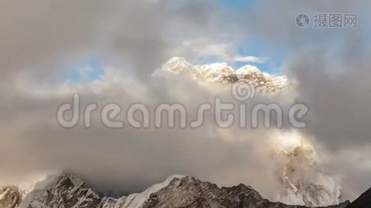 喜马拉雅山，尼泊尔，珠穆朗玛峰，努普特视频
