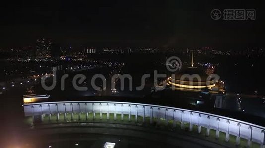 大卫国战争照明纪念建筑群和圣乔治寺的空中景观视频