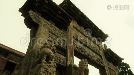 中国石拱&古檐.. 气势磅礴的仰视角度..视频