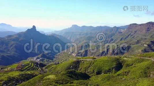 在美丽的风景和高山之上的加那利亚视频