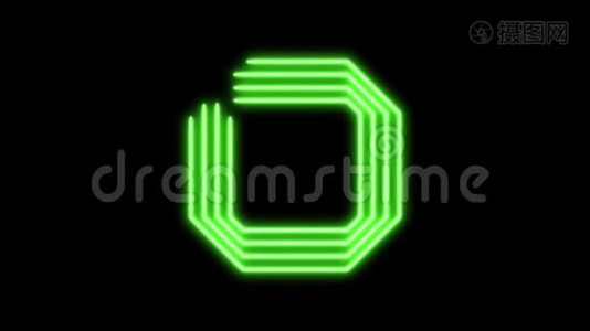 绿色发光计数器从0到10，数字的电路板形状视频