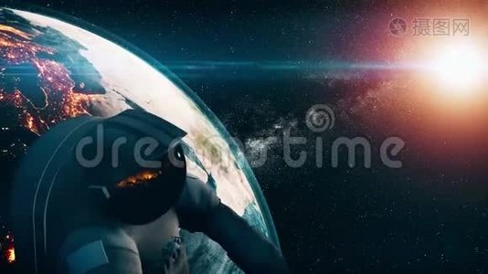 外层空间的现实宇航员视频