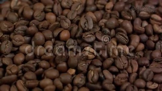 咖啡豆背景特写.视频