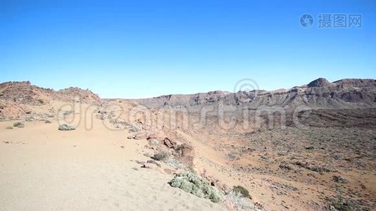 沙漠山谷/火山口-山景背景视频