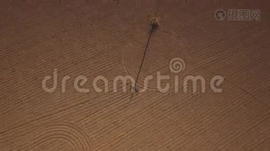 耕地和电力线路的俯视图视频