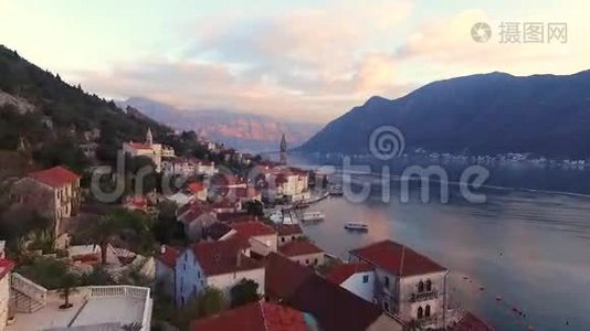 Drone视频-Perast，黑山Kotor湾老城区视频