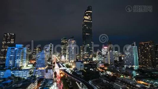 曼谷市区的时间间隔视图视频