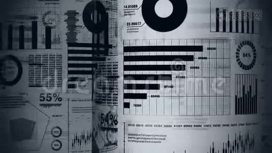 财务柱状图和成长图.. 商业信息图形与深度的视野在浅白背景。 商业上的成功视频