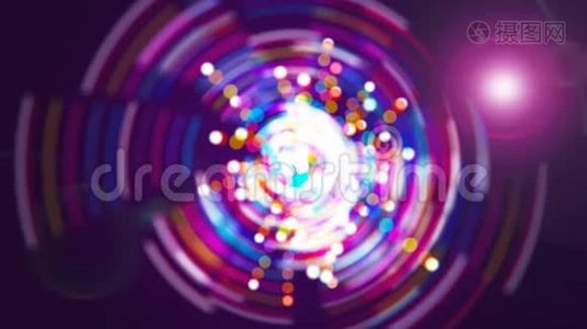 明亮的紫色抽象闪光空间，现代计算机生成背景，三维渲染背景视频