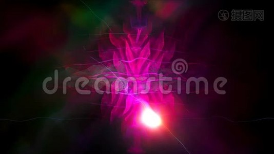 光的辐射抽象-具有闪亮效果的空间畸变，计算机生成背景，三维渲染视频
