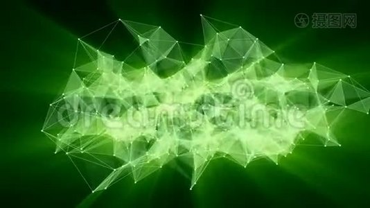 绿色神经丛网络转换为霓虹灯西班牙文本动画-谢谢。视频