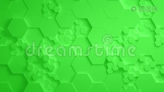 绿色抽象六边形地表无缝环4KUHD视频