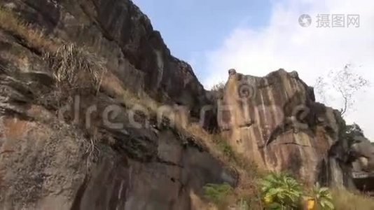 岩石，巨石，地质，沉积物，自然视频