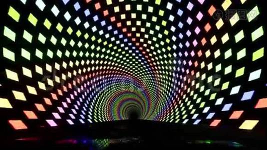 霓虹灯螺旋隧道与紫外线视频