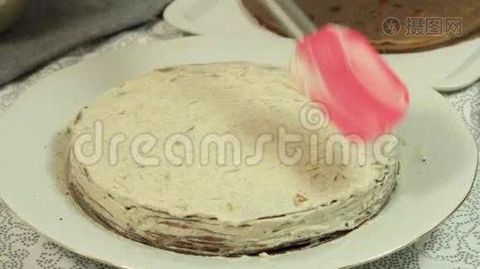 食品造型紫薇蛋糕配方.视频