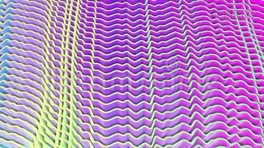 动画明亮的平面。 抽象紫色。 3D渲染视频