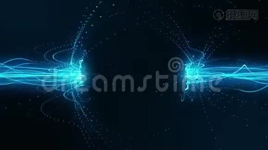 磁场循环运动背景下的蓝流线视频