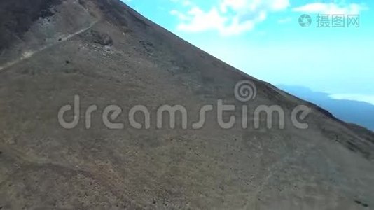 西班牙加那利岛特内里费泰德火山景观的空中镜头。视频