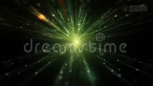 计算机生成的数字绿灯条纹。 抽象3d渲染运动背景.. 4K，超高清分辨率。视频