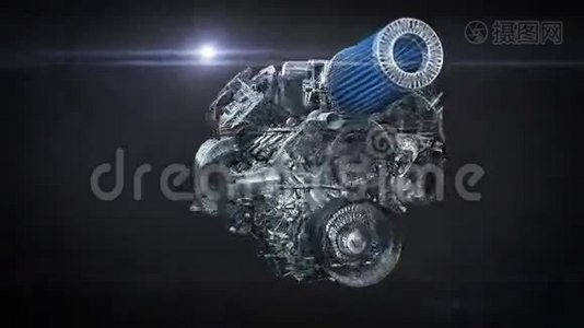 汽车发动机动画循环视频