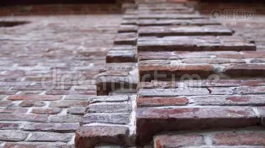 老墙用古砖，砖背景..视频