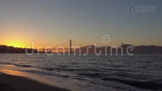 日落时分旧金山风景桥金门视频