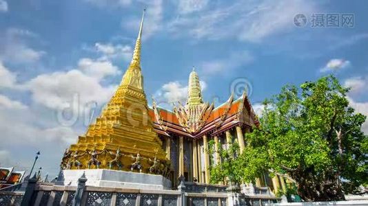 位于曼谷的Wat Phra Si Rattana Satsadaram或Wat Phrakaew美丽的建筑、历史景点、世界级视频