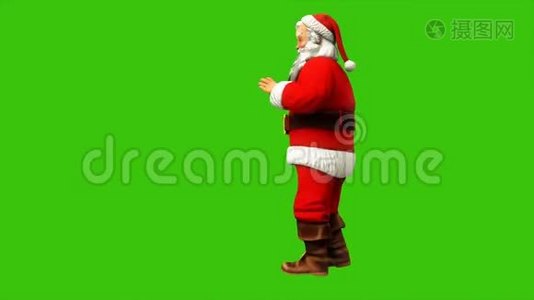 圣诞老人在绿色屏幕上跳舞，在圣诞节4K。 无缝循环动画。视频