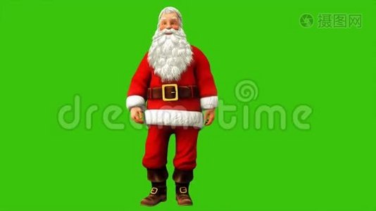 圣诞老人在绿色屏幕上跳舞，在圣诞节4K。 无缝循环动画。视频