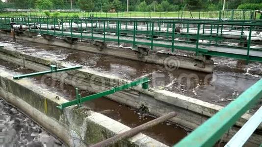 废水处理厂。 水库视频