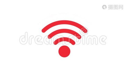 红色图标连接到wifi点4k视频视频