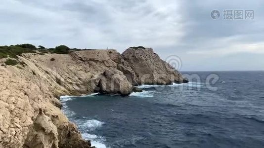 西班牙马洛卡岛的洛基海岸视频